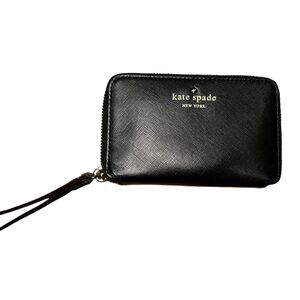 Authentic Kate Spade ♠️ Black Zip Around Wallet Wristlet